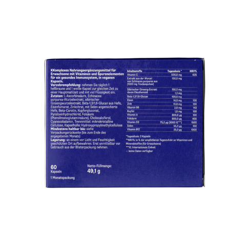 Rückseite der Verpackung von VITAmyne Immunity